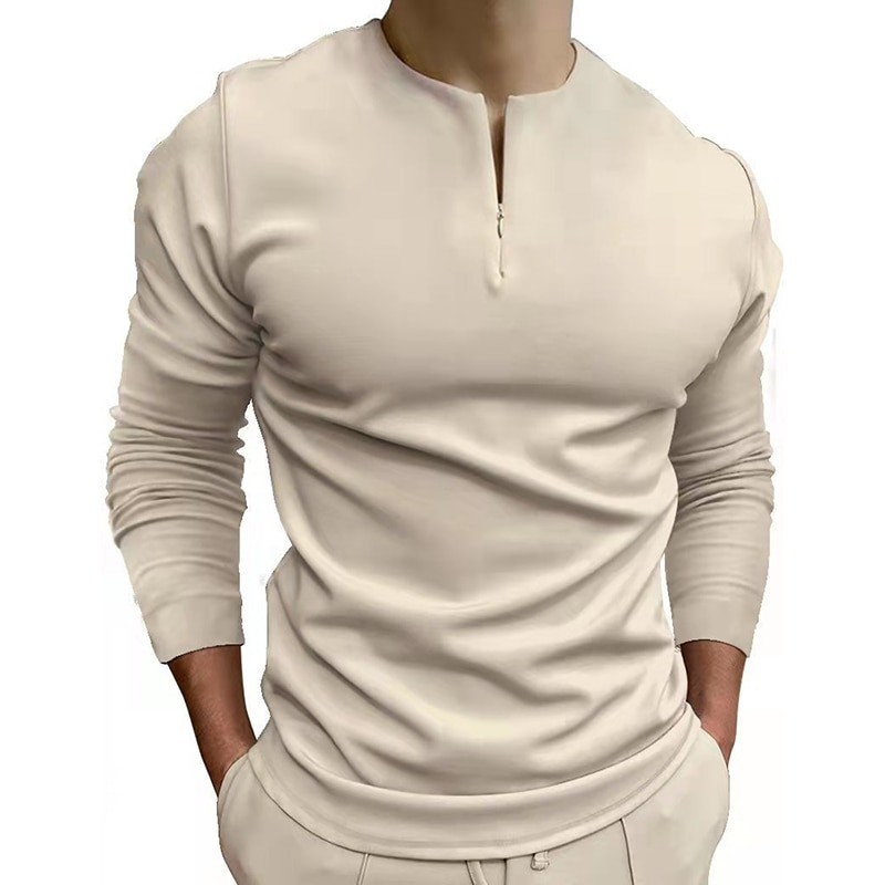 Polo clássico - camiseta manga longa - com zíper