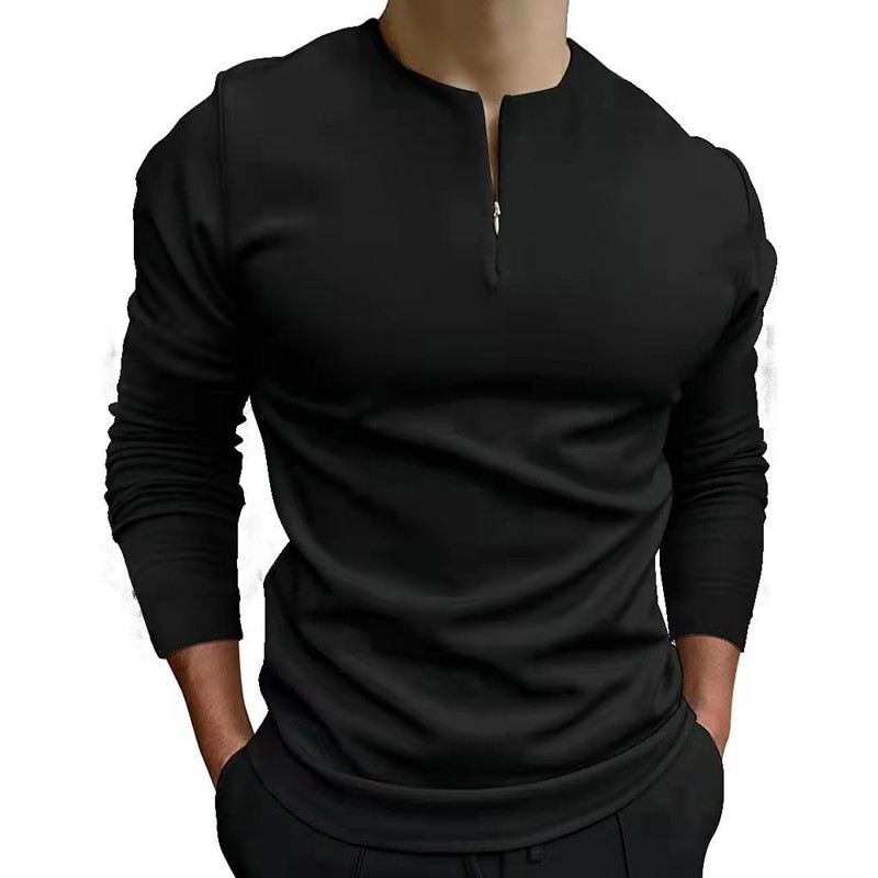 Polo clássico - camiseta manga longa - com zíper