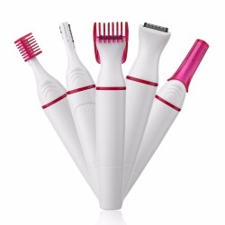 5 em 1 depiladora elétrica feminina - aparador - depilação - sobrancelhas - biquíni - pernas - axilas