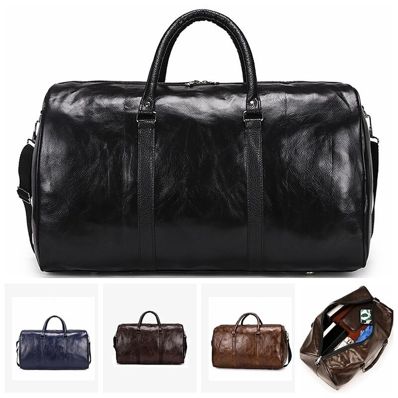 Bolsa de viagem / esporte na moda - couro - grande capacidade