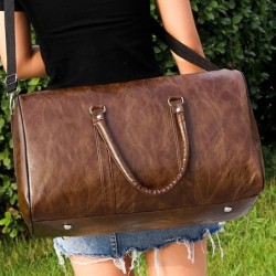 Bolsa de viagem / esporte na moda - couro - grande capacidade