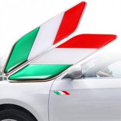 3D bandeira italiana - distintivo - emblema - adesivo de carro - Itália - 2 peças