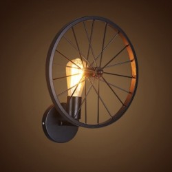 Arandela retrô - lâmpada de metal - design de roda industrial