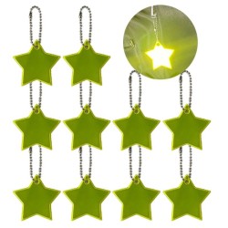 Porta-chaves refletor - segurança infantil - em forma de estrela - 10 peças