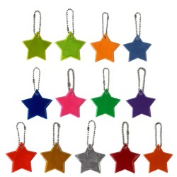 Porta-chaves refletor - segurança infantil - em forma de estrela - 10 peças