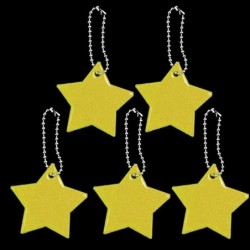 Chaveiro refletivo - em forma de estrela - segurança infantil - 5 peças