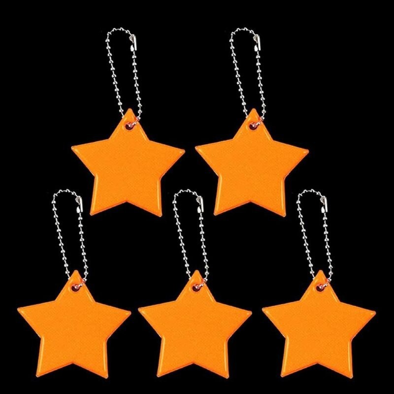 Chaveiro refletivo - em forma de estrela - segurança infantil - 5 peças