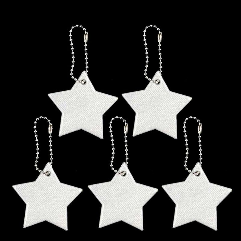 Reflective keychain - star shaped - kids safety - 5 piecesKeyrings