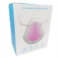 Máscara facial de silicone - filtro autoescorvante composto de 4 camadas - reutilizável - à prova de poeira - antibacteriano