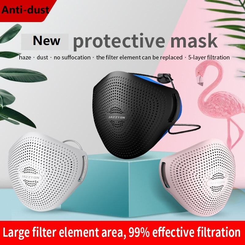 Máscara protetora de silicone - reutilizável - antipó - antibacteriana - válvula de ar - filtro KN95 Máscara protetora de silicone - reutilizável - antipó - antibacteriana - válvula de ar - filtro KN95