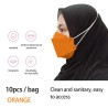 Protective face mask - 4-layer - disposable - anti-dust - anti-bacterial - cross loops - fish shape - 10 piecesMouth masks
