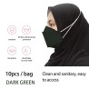 Protective face mask - 4-layer - disposable - anti-dust - anti-bacterial - cross loops - fish shape - 10 piecesMouth masks