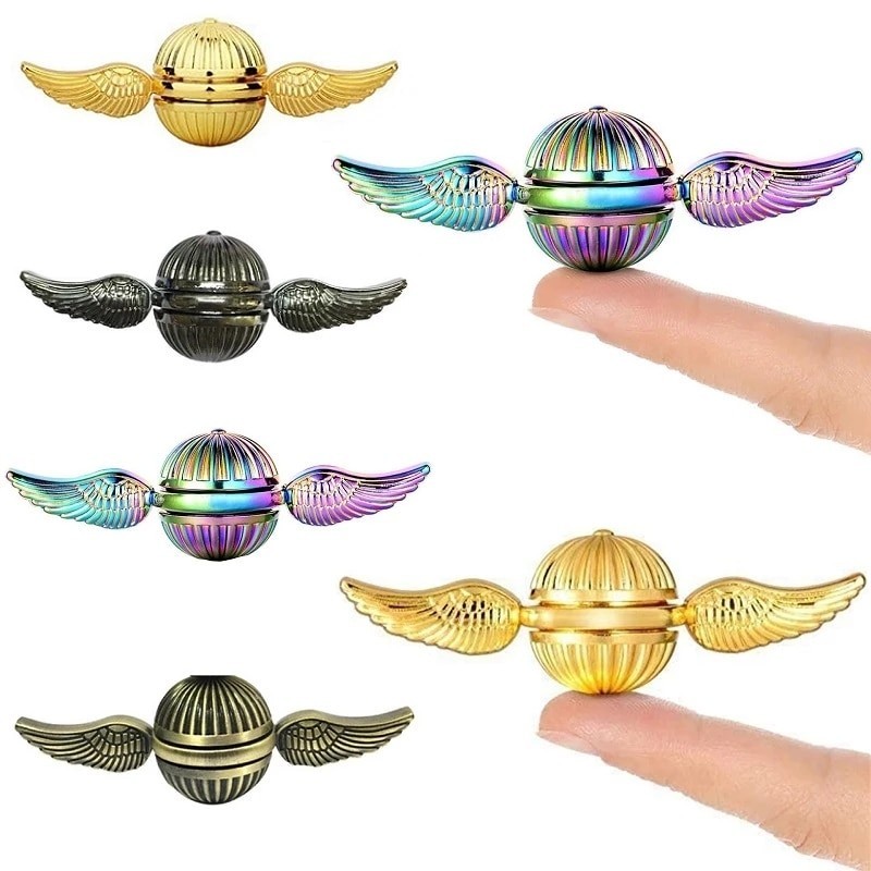 Hand fidget spinner - metal anti-stress toy - golden snitch - angel wingsFidget Spinner