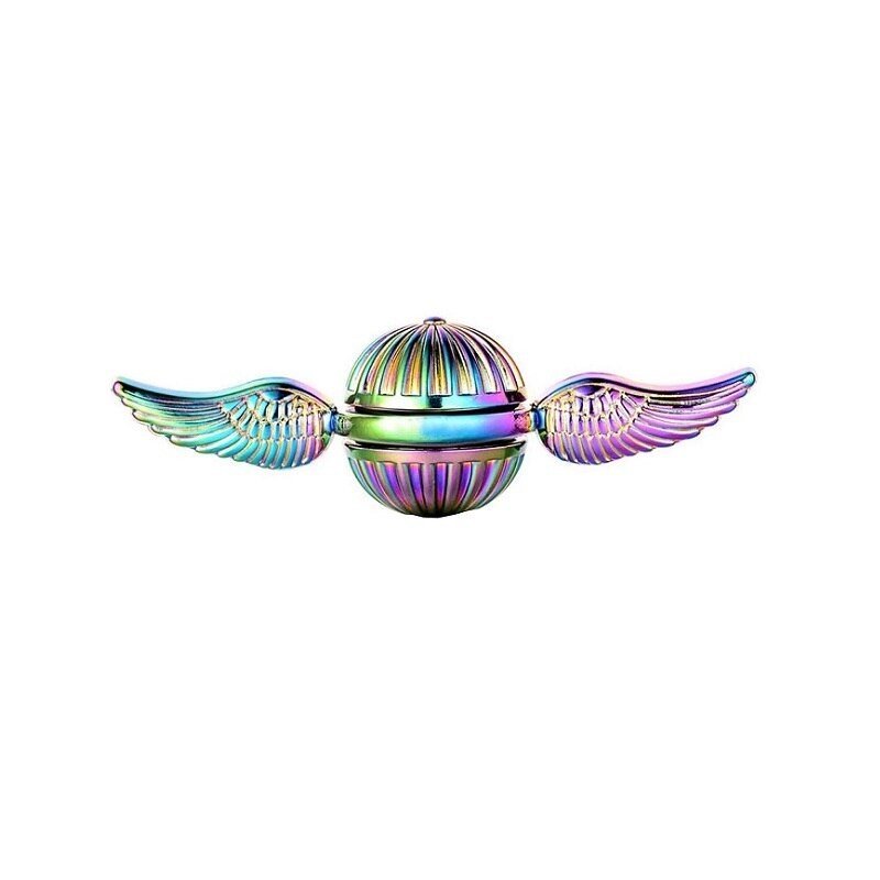 Girador de mão - brinquedo anti-stress de metal - pomo de ouro - asas de anjo