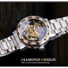 WINNER - relógio luxuoso - mecânico - luminoso - com diamantes - design de esqueleto transparente - com caixa