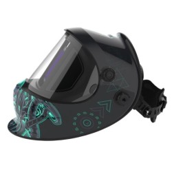 Capacete de soldagem com escurecimento automático - solar - bateria Li automática - cor verdadeira - 4 sensores