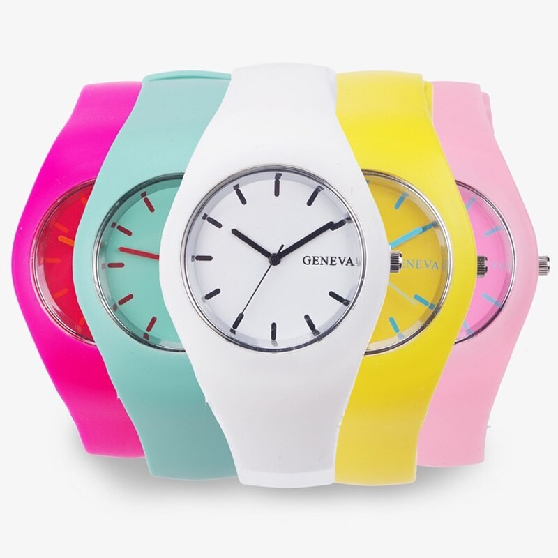 GENEVA - relógio de silicone colorido - quartzo - ultrafino - unissex