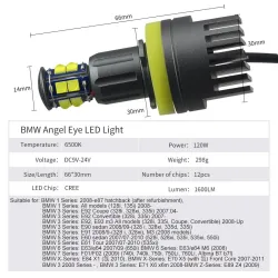 120W - H8 - LED Angle-Eyes - Luzes - BMW - E92 M3 E82 E87 E91 E60 E61 E63 E70 E71 E89