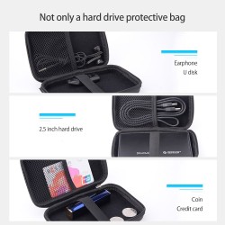 Saco de armazenamento protetor HDD de 2,5 polegadas - com zíper