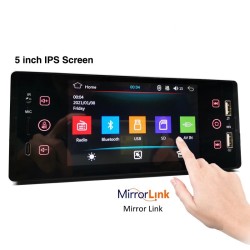Rádio do carro - câmera - controle remoto - M150 - 1 Din - 5 polegadas - Bluetooth - Android - Mirror Link - USB