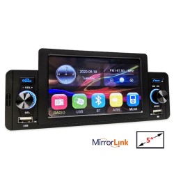 Rádio do carro - M160 - controle remoto - câmera - 1 Din - 5 polegadas - Mirror Link - Bluetooth - Android - IOS - USB duplo