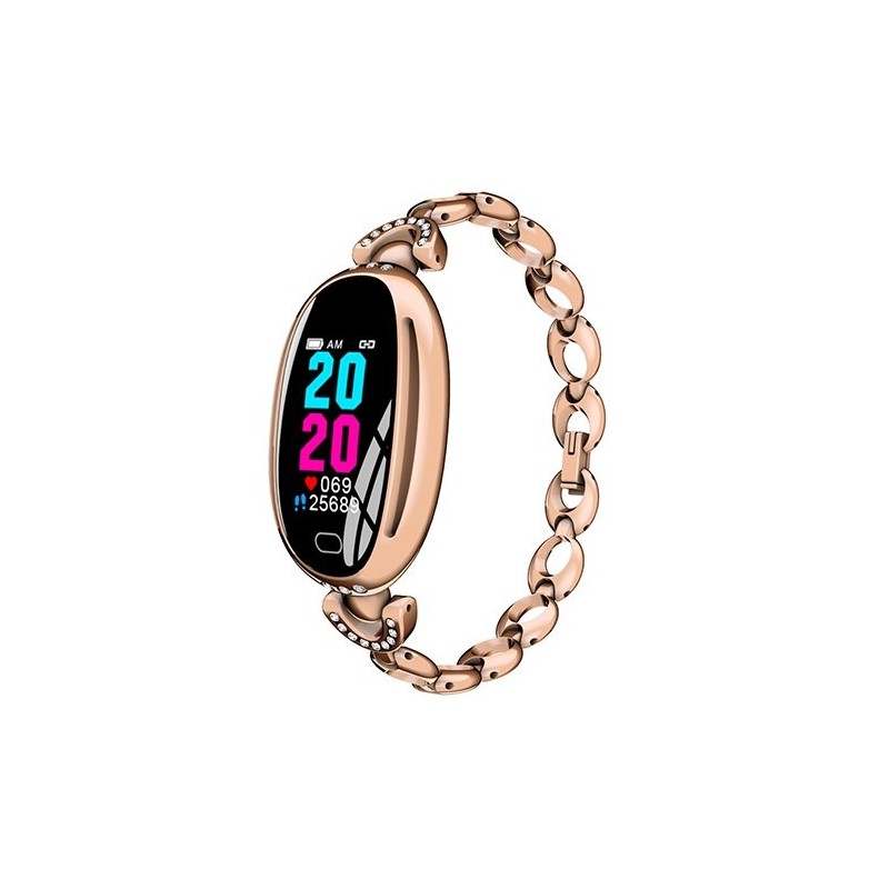 H8 Smart Watch - pulseira oca com diamantes - monitor de frequência cardíaca - rastreador de fitness - à prova d'água - Android