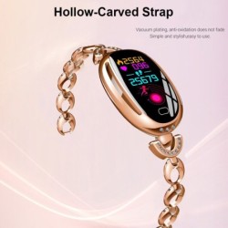 H8 Smart Watch - pulseira oca com diamantes - monitor de frequência cardíaca - rastreador de fitness - à prova d'água - Android