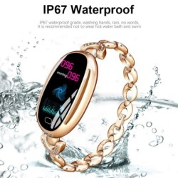 H8 Smart Watch - pulseira oca com diamantes - monitor de frequência cardíaca - rastreador de fitness - à prova d'água - Android
