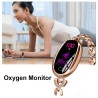 H8 Smart Watch - pulseira oca com diamantes - monitor de frequência cardíaca - rastreador de fitness - à prova d'água - Android