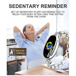 H8 Smart Watch - pulseira oca com diamantes - monitor de frequência cardíaca - rastreador de fitness - à prova d'água - Android