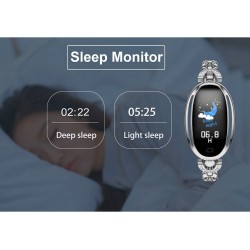 H8 Smart Watch - pulseira oca com diamantes - monitor de frequência cardíaca - rastreador de fitness - à prova d'água - Android