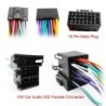 16 pinos para chicote elétrico da VW - plugue - conector ISO - para unidade principal de áudio do carro 2 Din - adaptador de cab