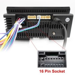 16 pinos para chicote elétrico da VW - plugue - conector ISO - para unidade principal de áudio do carro 2 Din - adaptador de cab