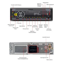 Auto-rádio digital - 1 DIN - assistente de voz - Bluetooth - AUX - FM