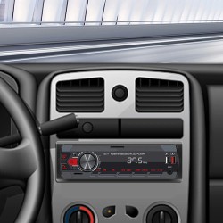 Auto-rádio digital - 1 DIN - assistente de voz - Bluetooth - AUX - FM