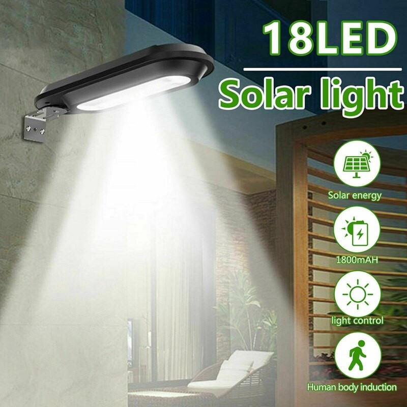 Lâmpada movida a energia solar - lâmpada de parede ao ar livre - luz do crepúsculo ao amanhecer - à prova d'água - 18 LE