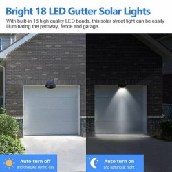 Lâmpada movida a energia solar - lâmpada de parede ao ar livre - luz do crepúsculo ao amanhecer - à prova d'água - 18 LE