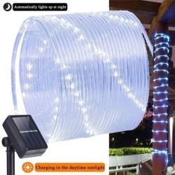 Corda de LED alimentada por energia solar - guirlanda - luzes externas - à prova d'água - 7m - 12m