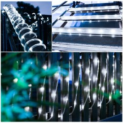 Corda de LED alimentada por energia solar - guirlanda - luzes externas - à prova d'água - 7m - 12m
