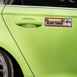 Adesivo de carro engraçado - "DANGER! DO NOT TOUCH" - 2 peças