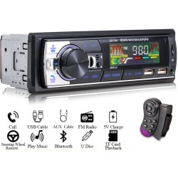1DIN auto-rádio - Bluetooth - controle remoto - USB - TF - 60Wx4 - 12V