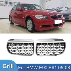 Grelha frontal em forma de losango - para BMW E90 E91 3 Series 05-08