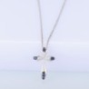 Elegant necklace - blue crystal cross - 925 sterling silverNecklaces