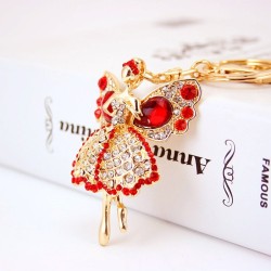 Crystal lucky angel with wings - keychainKeyrings