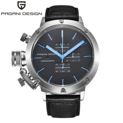 PAGANI DESIGN - relógio esportivo para homem - Quartz - impermeável - pulseira de couro