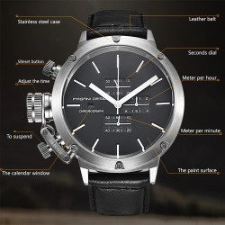 PAGANI DESIGN - relógio esportivo para homem - Quartz - impermeável - pulseira de couro