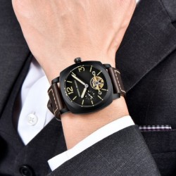 PAGANI DESIGN - relógio masculino automático / mecânico - ponteiros luminosos - pulseira de couro - impermeável