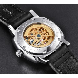 PAGANI DESIGN - relógio masculino automático / mecânico - ponteiros luminosos - pulseira de couro - impermeável