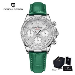 PAGANI DESIGN - automatic Quartz watch - with crystals - sapphire mirror - leather strapWatches