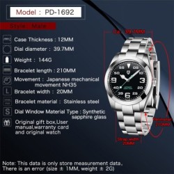 PAGANI DESIGN - men's mechanical / automatic watch - sapphire glass - waterproof - stainless steelWatches